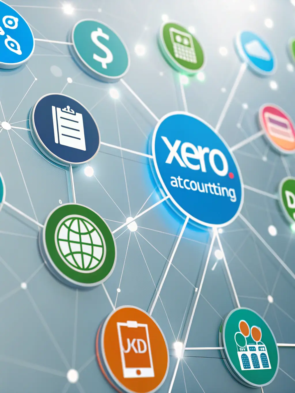 A graphic illustrating the integration of Ramp with popular accounting software like QuickBooks and Xero, demonstrating seamless data synchronization.